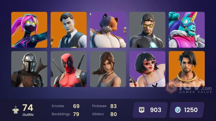 [PC/PSN/XBOX] 74 skins | Gold Midas | Trilogy | Tart Tycoon | Cloud Striker | Sultura | Point Patroller | Predator |N143