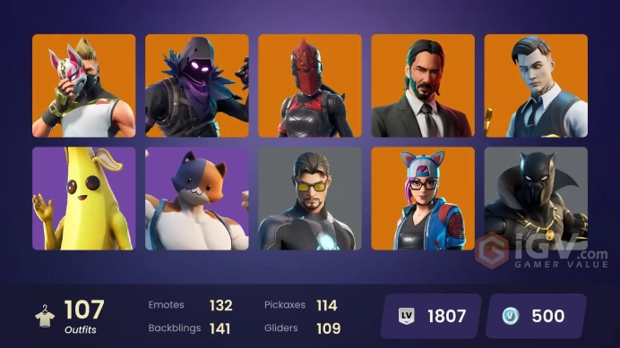PC/PSN/Xbox/Nintendo 107 skins | OG STW Leviathan Axe | Blue Team Leader | Gold Brutus | Gold Midas | Blue Striker | Prodigy | Rogue Agent | The