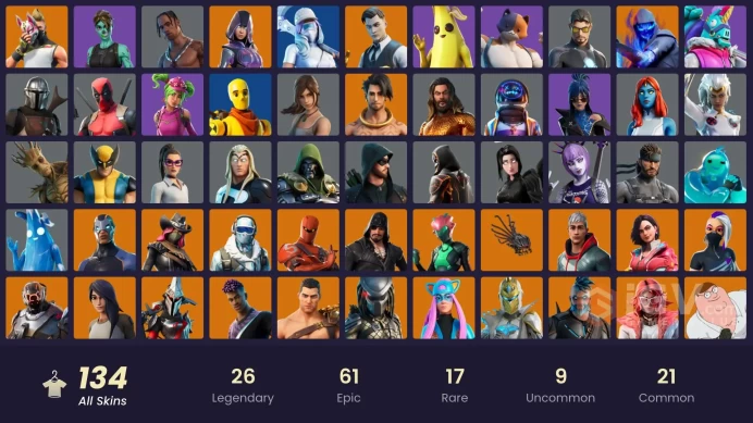 [PC/PSN/XBOX] 134 skins | IKONIK | Glow | Travis Scott | Astro Jack | Leviathan Axe | Gold Brutus | Gold Midas | Tart Tycoon |Y106 