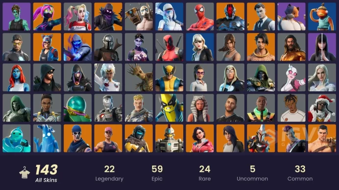 [PC/PSN/XBOX] 143 skins | Deluxe  STW | Lara Croft | Psycho Bandit | Merry Mint Axe | Candy Axe | Lazer Blast | Verve | 50 VB