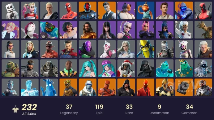 [PC/PSN/XBOX] 232 skins | Take The Elf | Gold Midas | Lina Scorch |Follow The Butterfly| Poki | Laugh It Up | Verve | Distraction Dance  | 350 V
