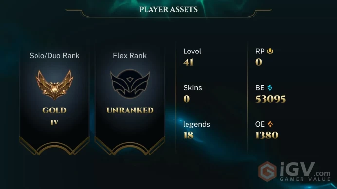 S16 Gold IV (10 LP) | EUW | 67% WR | BE: 53095 | CHAMPS: 18 | Arcade Ezreal | Level: 41 | HANDLEVELED | 45 DAY WARRANTY | GAMES PLAYED: 3