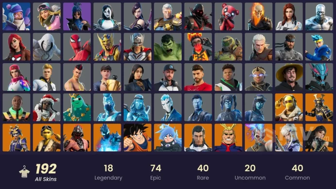 (PC PSN XBOX) 192 skins | 117 PURCHASED SKINS / Son Goku | Musha | Raptor | Renzo the Destroyer | Optimus Prime | Oppressor | Velocity | Mizuki 