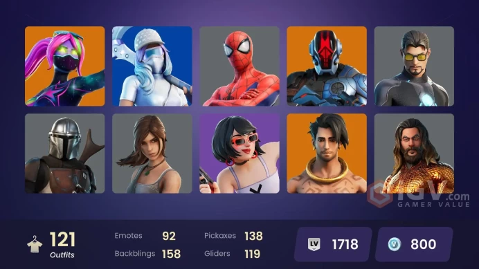 (PC PSN XBOX) 121 skins | LARA CROFT / GALAXIA / CAPTAIN AMERICA / CARNAGE / Fixer | Point Patroller | Sultura | Vivi Chroma | Cloud Striker | S