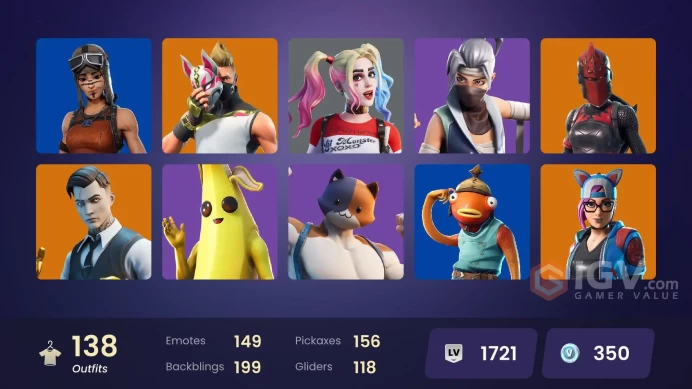 [PC] 138 skins | Renegade Raider | Gold Midas | Rox | Drift | Frostbite | Hybrid | Ruin | Backlash | The Scientist | Calamity | Sorana | 350 VB