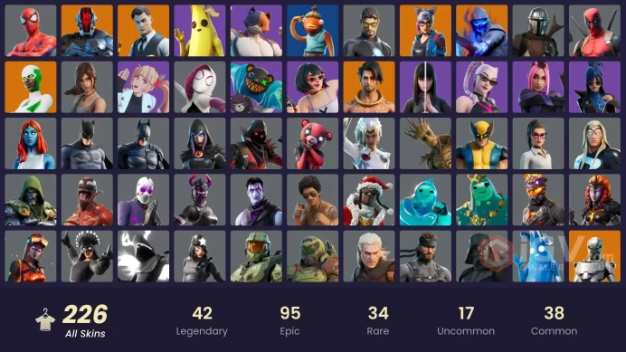 [ALL PLATFORMS]-225 Skin-203 Pickaxes-191 Emote-179 Gliders-Eon-Midas-Master Chief-Lara Croft-FULL ACCESS-