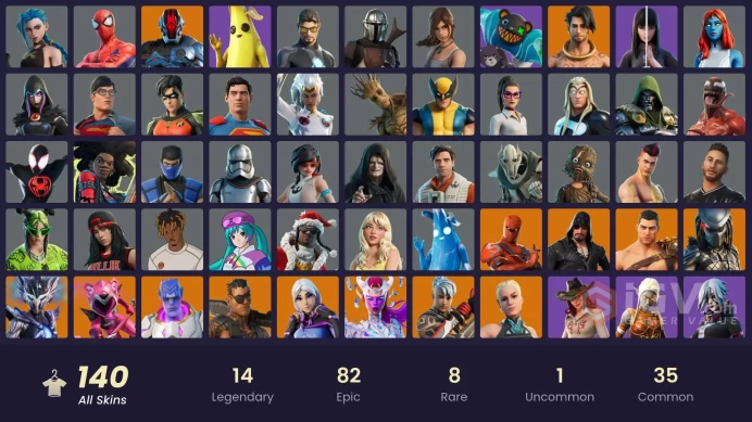 [ALL PLATFORMS]-Arcane Jinx-140 Skins-178 Pickaxes-130 Emotes-120 Gliders-FULL ACCESS-1,050 VB-