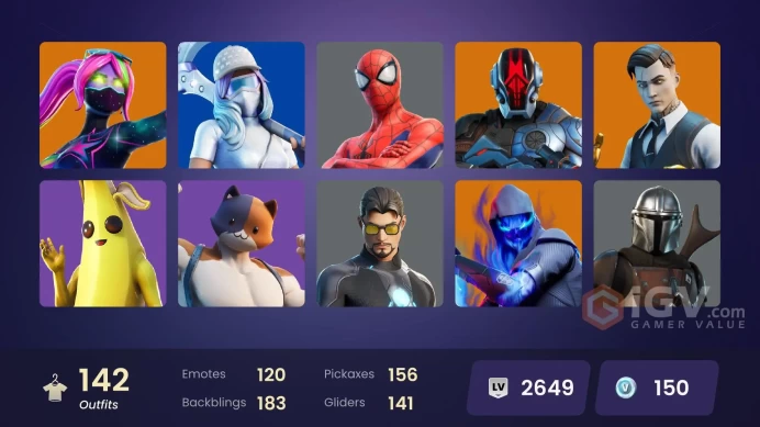(PC PSN XBOX) 142 skins | Gold Brutus | Gold Midas | Championship Aura | Trilogy | Heron Stance Hero | Prodigy | Luxe | Ruin | Snap | Predator |
