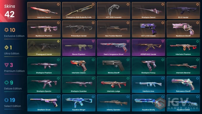 EU | VCT 2025 Karambit, Champions 2025 Butterfly Knife, Phaseguard Vandal, Primordium Vandal, XERØFANG Vandal, Recon Phantom, Mystbloom Phantom