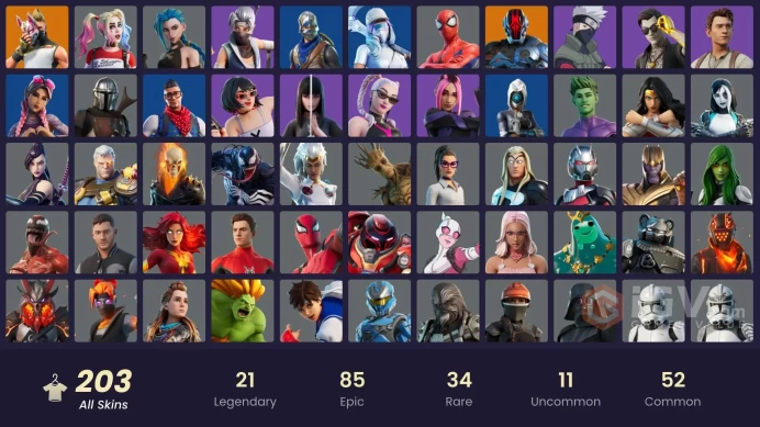 (PC PSN XBOX) 203 skins | OG STW | Blue Squire | Blue Team Leader | Arcane Jinx | Mat Master | Naruto Uzumaki | Subzero Cryptic | Trilogy | Sult