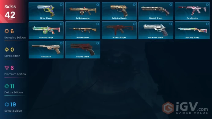 Latam | Nocturnum Scythe, Reaver Vandal, Prime Vandal, Reaver Phantom, Singularity Sheriff, Reaver Sheriff, Divergence Vandal, Celestial Fan