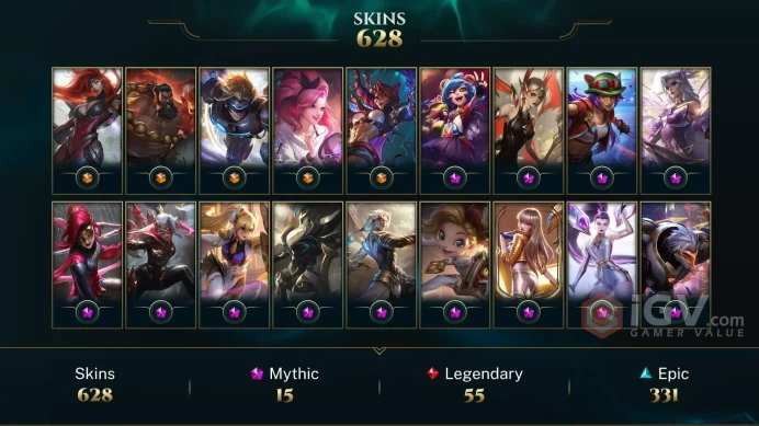 628 SKIN | UNRANKED | 1092 LVL | 21K+ BE | MAIL CHANGEABLE LEAGUE OF LEGENDS ACCOUNT