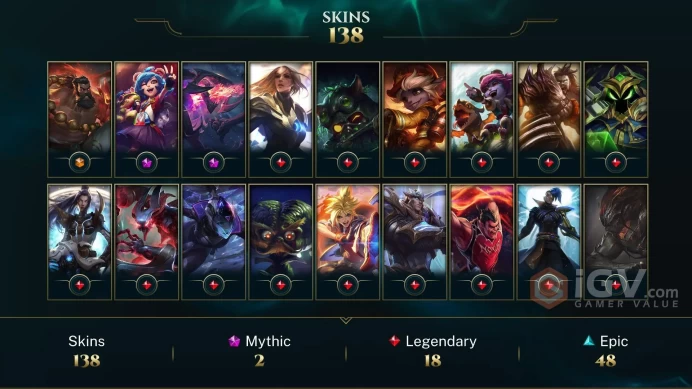 EMAIL CHANGEABLE - EUW - 124 CHAMPIONS - 138 Skins - 17014 BE - HAND LEVELED - INACTIVE - SAFE 100% - WARRANTY - ULTRA RARE SKINS