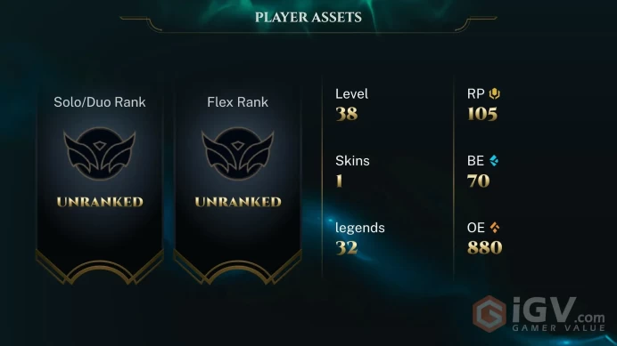 S12 Gold 4 | EUW | BE: 70 | RP: 105 | CHAMPS: 32 | Battle Cat Jinx | Chosen Master Yi | SSG Gnar | Marauder Warwick | Mr. Mundoverse | Bewitchin