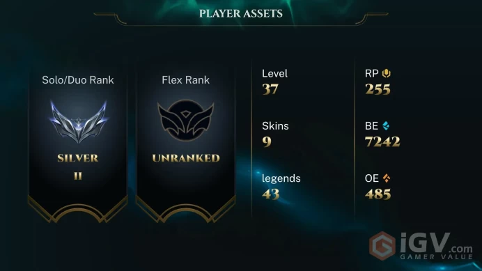S16 Silver II (0 LP) | LAN | BE: 7242 | RP: 255 | CHAMPS: 43 | Three Honors Shen | Three Honors Akshan | DRX Aatrox | Medieval Twitch | Three Ho