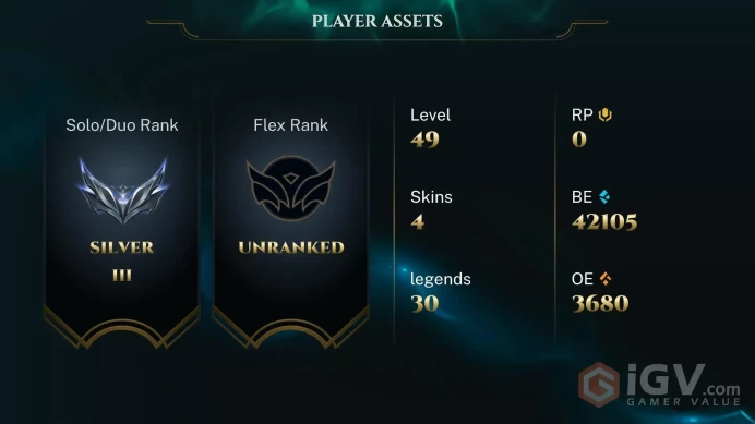 S16 Silver III (0 LP) | NA | BE: 42105 | CHAMPS: 30 | Red Riding Annie | Spirit Guard Udyr | Victorious Sejuani | Crime City Miss Fortune | Star