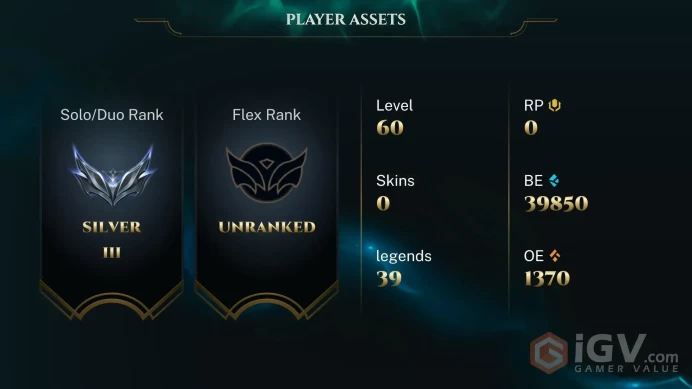 S16 Silver III (0 LP) | NA | BE: 39850 | CHAMPS: 39 | High Noon Viktor | Snow Day Gnar | PROJECT: Yasuo | Waterloo Miss Fortune | Earthrune Skar