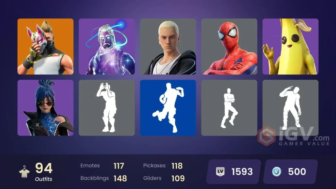 [ALL PLATFORMS] 94 SKINS-Galaxy OG-Xander-Wukong-Blaze-Frostbite-Lionel Messi-Santa Dogg-Skull Trooper-End Zone-Manic-CHANGEABLE MAIL-