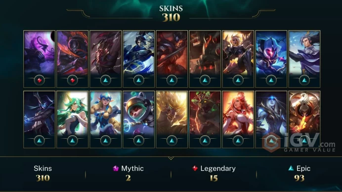 【NA】Level 165    145 Champ/ 310 Skins   Full Access   High Quality Account  Instant Delivery️