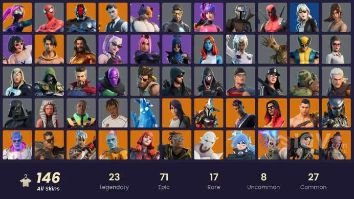 (PC PSN XBOX) 146 skins | Gold Brutus | Gold Midas | Tart Tycoon | Omegarok | Spectra Knight | Snap | Kado Thorne | Predator | Kymera | Nezumi |