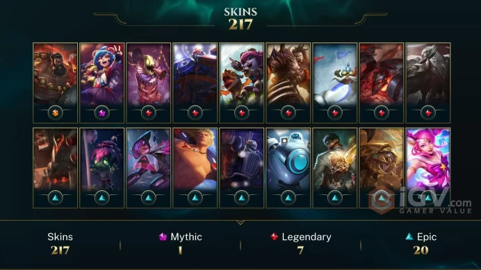 【NA】Level 50    140 Champ/ 217 Skins   Full Access  High Quality Account  Instant Delivery️