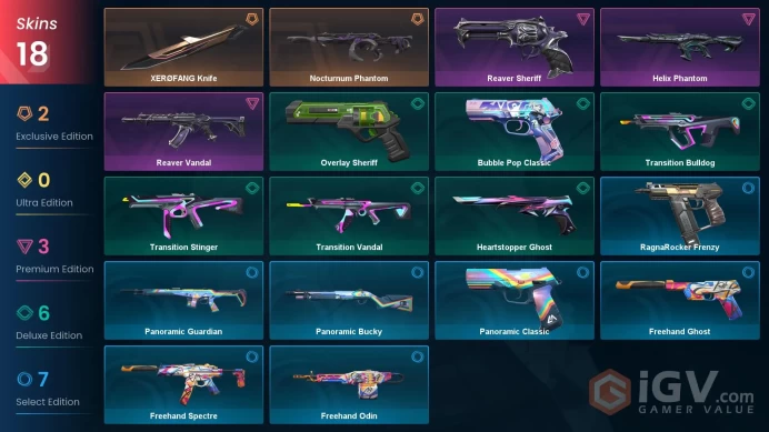 EU 17 skins 1 knifes | Nocturnum Phantom | XERØFANG Knife | Reaver Sheriff | Helix Phantom | Transition Vandal | Transition Stinger | V0161