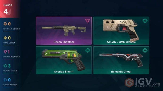 LATAM 4 skins | Recon Phantom | ATLAS // CMD Classic | Overlay Sheriff | Byteshift Ghost | V0235