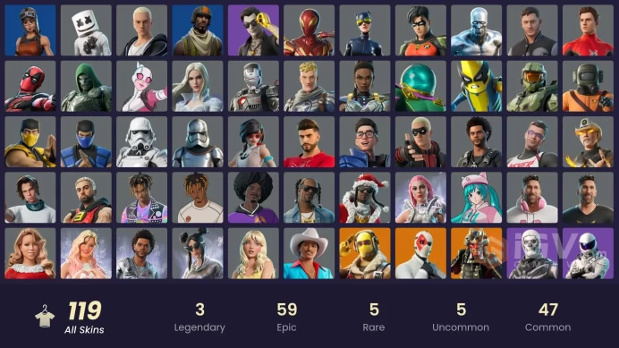 FA - [PSN/XBOX/PC] 119 skins | Renegade Raider | Aerial Assault Trooper | Master Chief | Lina Scorch | Raptor | Stormtrooper Samurai | 0 