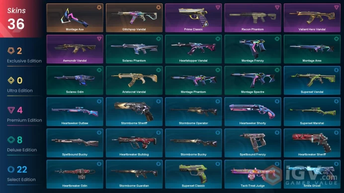 [EU] - SKINS 36 - KNIFE 1 - Montage Axe - Glitchpop Vandal - Valiant Hero Vandal - FULL ACCESS - INSTANT DELIVERY