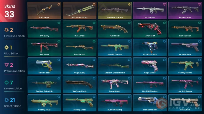 [EU\TURKEY] - SKINS 33 - KNIFE 2 - Elderflame Operator - Ruin Dagger - RGX 11z Pro Firefly - FULL ACCESS - INSTANT DELIVERY