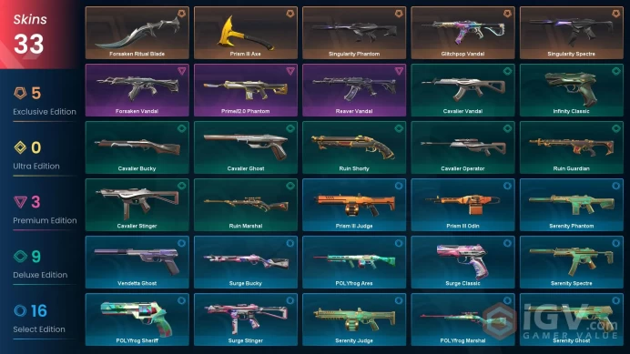 [EU] - SKINS 33 - KNIFE 2 - Singularity Spectre - Prism III Axe - Forsaken Ritual Blade - FULL ACCESS - INSTANT DELIVERY