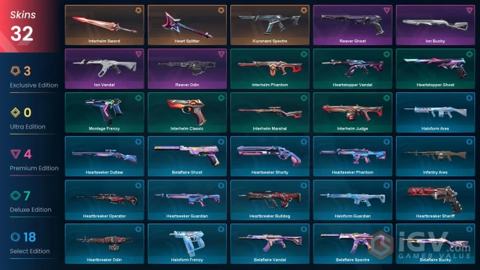 [EU\TURKEY] - SKINS 32 - KNIFE 2 - Heart Splitter - Interhelm Sword - Kuronami Spectre - FULL ACCESS - INSTANT DELIVERY