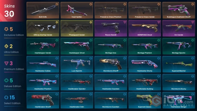 [EU] - SKINS 30 - KNIFE 2 - ORA by OneTap Vandal - Bolt Knife - Heart Splitter - FULL ACCESS - INSTANT DELIVERY