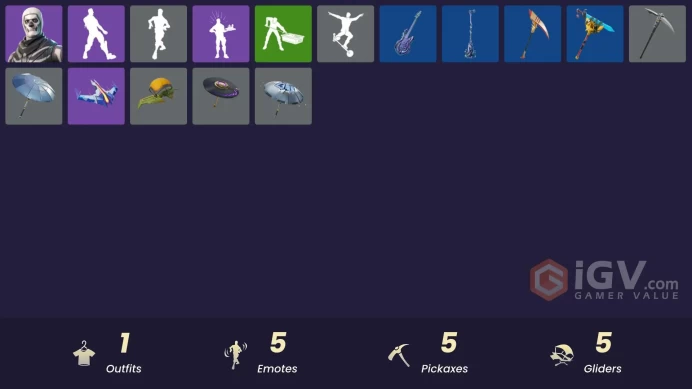 [PSN/XBOX/PC] 1 skins | Skull Trooper | Tri-Ooze Tank | Flux Silvera | Mercurial | Nyanja's Catpak | Snap-A-Zoomatic | Epic Blade of Floof