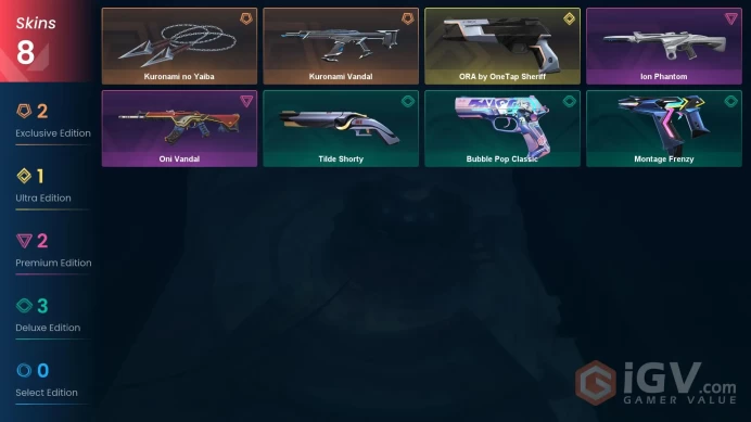 [EU] - SKINS 8 - KNIFE 1 - ORA by OneTap Sheriff - Kuronami Vandal - Kuronami no Yaiba - FULL ACCESS - INSTANT DELIVERY