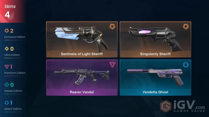 [EU] - SKINS 4 - Sentinels of Light Sheriff - Singularity Sheriff - Reaver Vandal - FULL ACCESS - INSTANT DELIVERY