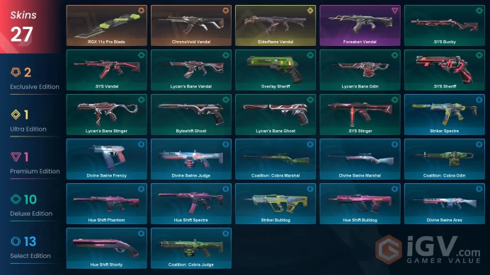 [EU] - SKINS 27 - KNIFE 1 - Elderflame Vandal - ChronoVoid Vandal - RGX 11z Pro Blade - FULL ACCESS - INSTANT DELIVERY