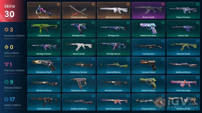 [NA] - SKINS 30 - KNIFE 2 - Onimaru Kunitsuna - Montage Axe - Spectrum Phantom - FULL ACCESS - INSTANT DELIVERY