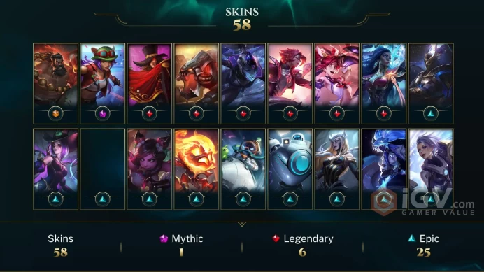  LAS  57 SKINS  141 CHAMPIONS  279 LEVEL  INSTANT DELIVERY  FULL ACCESS  EoYNe 