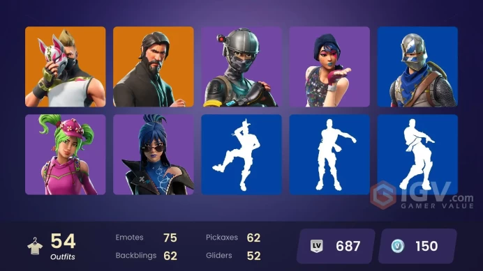 [PC/XBOX] 54 skins | OG STW | Sparkle Specialist | The Reaper | Blue Squire | Royale Knight | Elite Agent | Valeria | Dark Voyager | 150 VB