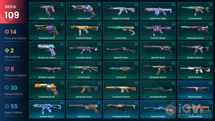 EU-TR - GOLD 1 - 109 skins /Asil//2.0 Phantom / Champions 2024 Phantom / Gaia's Set / Sandswept Dagger / Titanmail Mace / FULL ACCES / CHEAP