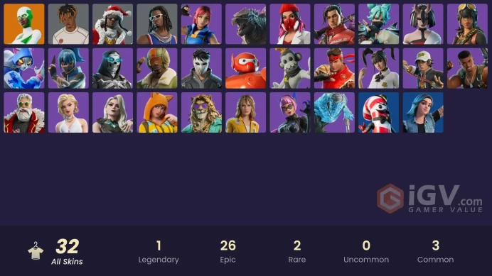 #14 [PC/XBOX/PSN/SWITCH] 32 skins | Explorer Emilie | Backlash | Slayer Juice WRLD | Santa Dogg | Playboi Carti | Wraith Commander | helmet on |