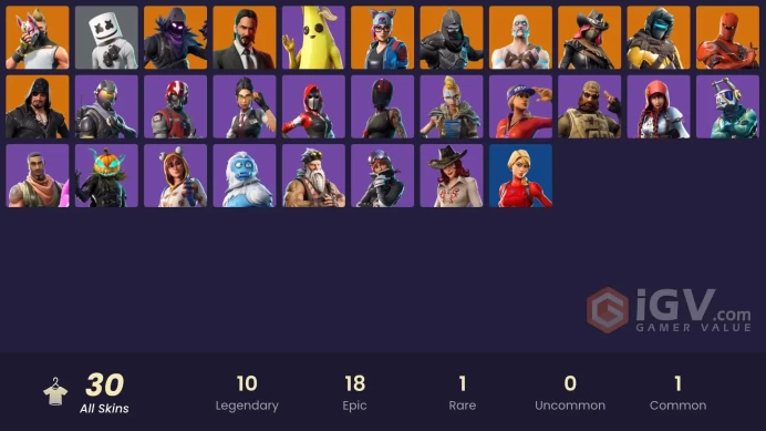 FA - [PSN/XBOX/SWITCH/PC] - 30 skins | John Wick | Rogue Agent | Drift | Blackheart | Ragnarok | Enforcer | Calamity | Marshmello [ULTRA SAFE]