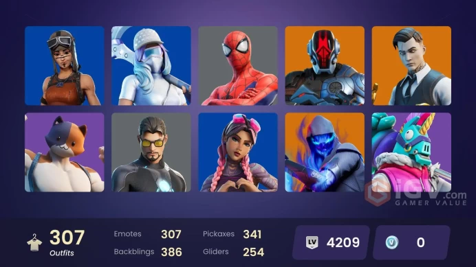 [ALL PLATFORMS]-306 Skin-329 pickaxes-301 emote-245 gliders-Renegade Raider-FULL ACCESS-