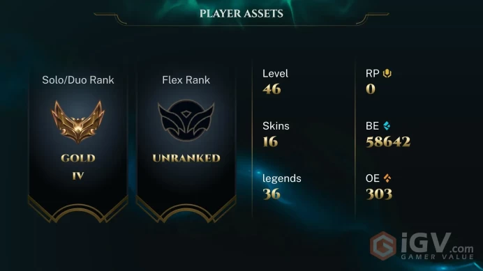 League of Legends Gold SAFE ACC