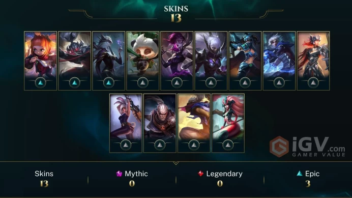 【 EUNE】Level 34    56 Champ/ 13  Skins   Full Access  High Quality Account  Instant Delivery️