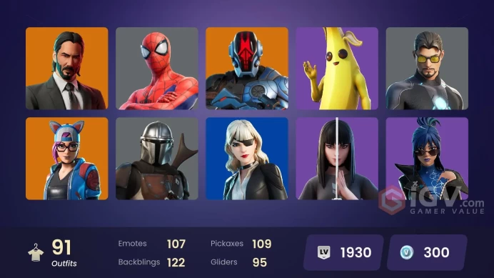 [ALL PLATFORMS]-91 Skin-Black Widow OG-Victor Elite-John Wick-Spider-Man-Tony Stark-FULL ACCESS-