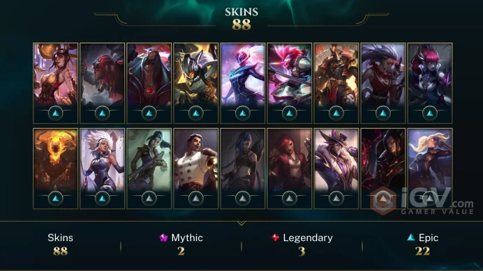 【 EUNE】Level 429 150 Champ/ 88 Skins Full Access High Quality Account Instant Delivery️