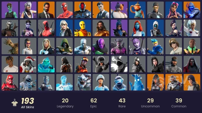 [PC/PSN/XBOX/Nintendo] 193 skins F/A :  Leviathan Axe | Gold Midas | Tart Tycoon | Curse Buster | Shot Stopper | Galaxy Scout | Spectra Knight |