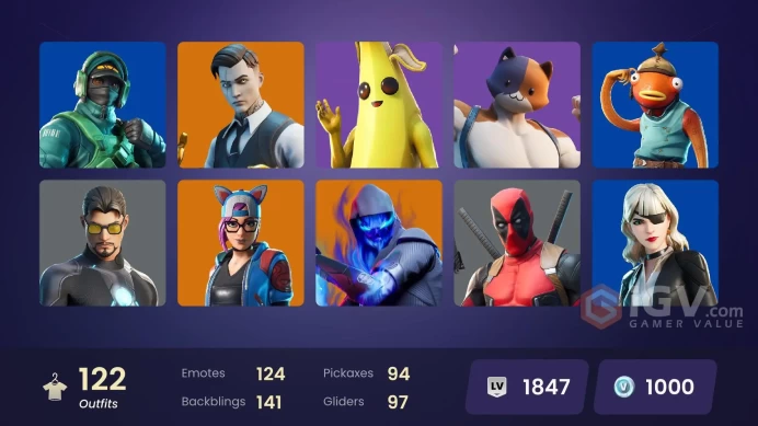 [PC/PSN/XBOX/Nintendo] 122 skins F/A :  Merry Mint Axe | OG Paradigma | WORLD CUP | Gold Brutus | Gold Midas | Spike | Reflex | The Ice King | V